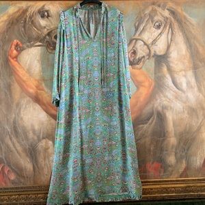 Raquel Allegra Tapestry Dress 100% Silk